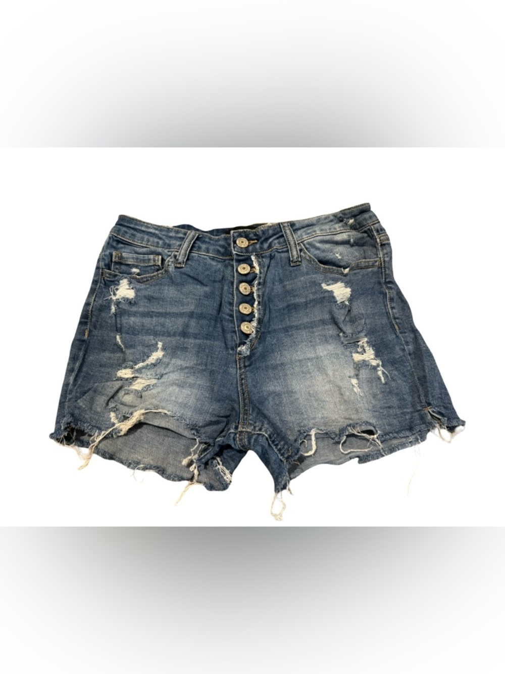 Vervet Distressed High-Rise Denim Shorts